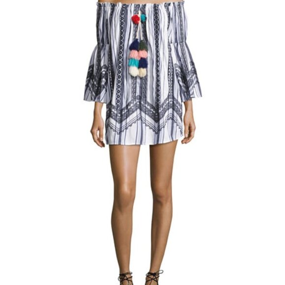 Anthropologie Dresses & Skirts - ANTHROPOLOGIE RED CARTER white & black embroidered short shift dress